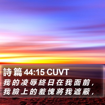 詩 篇 44:15 CUVT Bible Verse Image