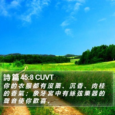 詩 篇 45:8 CUVT Bible Verse Image