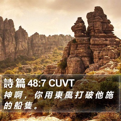 詩 篇 48:7 CUVT Bible Verse Image