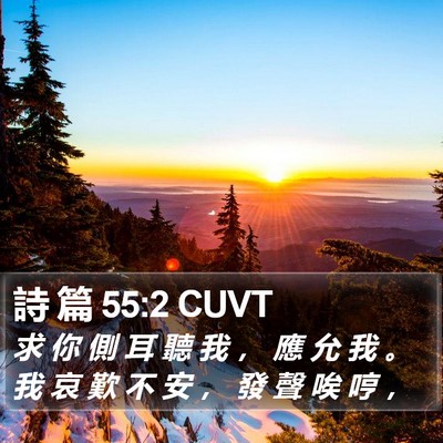 詩 篇 55:2 CUVT Bible Verse Image