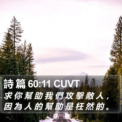 詩 篇 60:11 CUVT Bible Verse Image