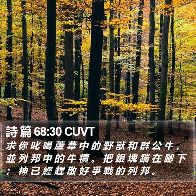 詩 篇 68:30 CUVT Bible Verse Image
