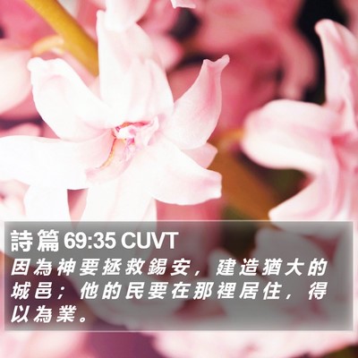 詩 篇 69:35 CUVT Bible Verse Image
