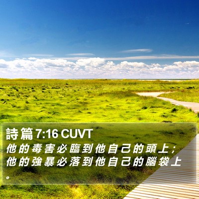 詩 篇 7:16 CUVT Bible Verse Image
