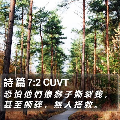 詩 篇 7:2 CUVT Bible Verse Image