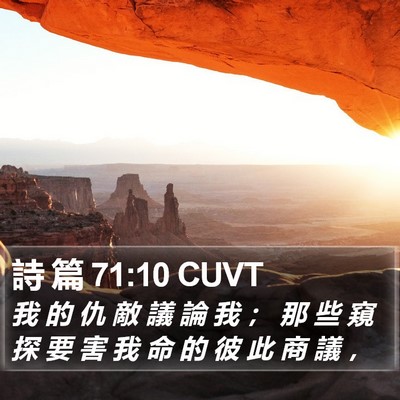 詩 篇 71:10 CUVT Bible Verse Image