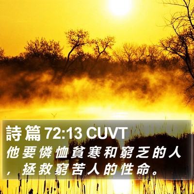 詩 篇 72:13 CUVT Bible Verse Image