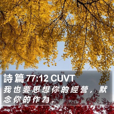 詩 篇 77:12 CUVT Bible Verse Image
