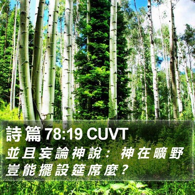 詩 篇 78:19 CUVT Bible Verse Image