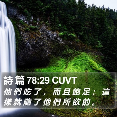 詩 篇 78:29 CUVT Bible Verse Image
