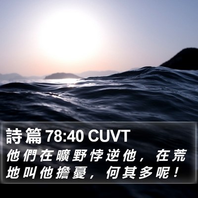 詩 篇 78:40 CUVT Bible Verse Image