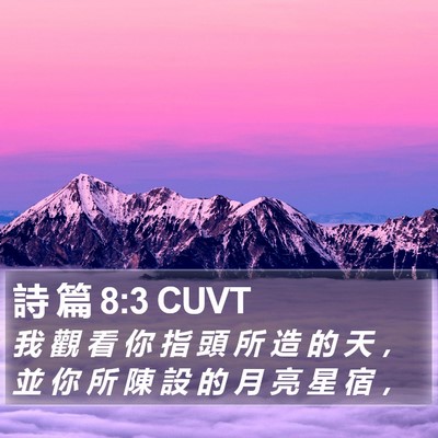 詩 篇 8:3 CUVT Bible Verse Image