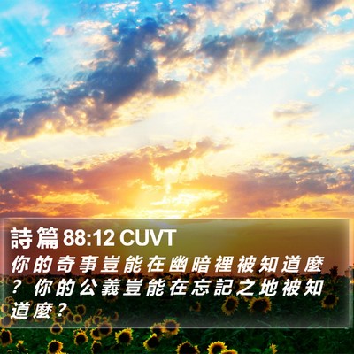 詩 篇 88:12 CUVT Bible Verse Image