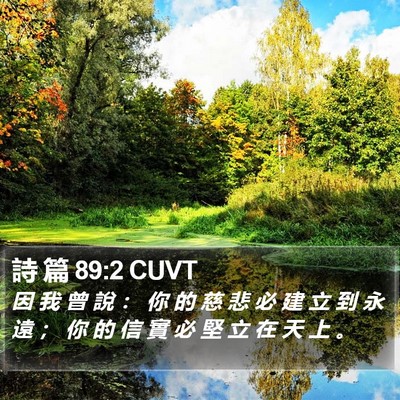 詩 篇 89:2 CUVT Bible Verse Image