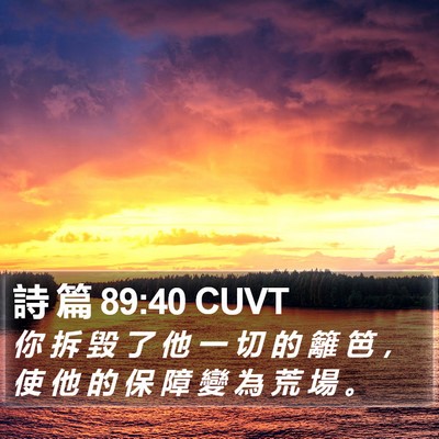 詩 篇 89:40 CUVT Bible Verse Image