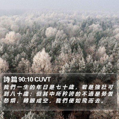 詩 篇 90:10 CUVT Bible Verse Image