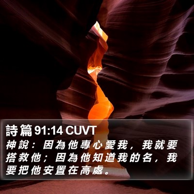 詩 篇 91:14 CUVT Bible Verse Image