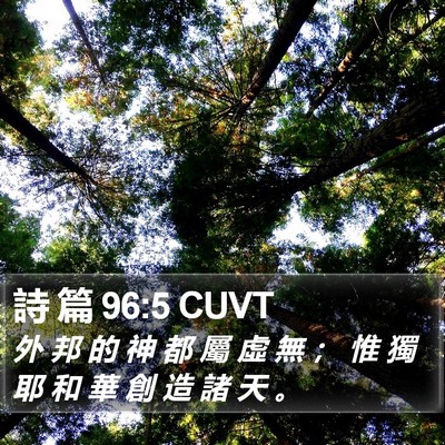 詩 篇 96:5 CUVT Bible Verse Image
