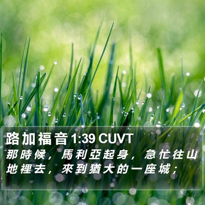 路 加 福 音 1:39 CUVT Bible Verse Image