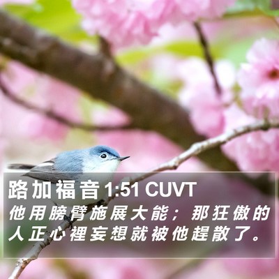 路 加 福 音 1:51 CUVT Bible Verse Image