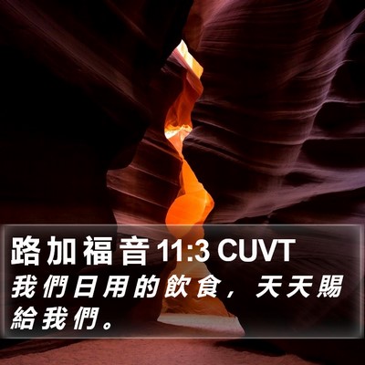 路 加 福 音 11:3 CUVT Bible Verse Image