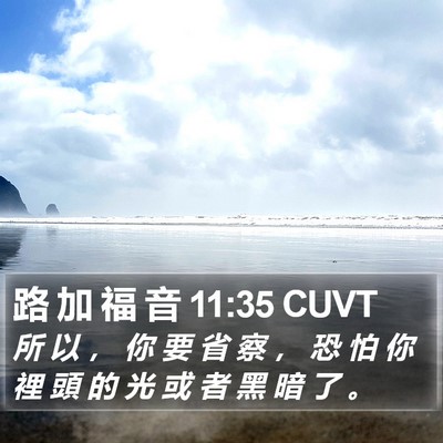 路 加 福 音 11:35 CUVT Bible Verse Image