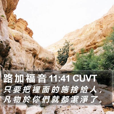 路 加 福 音 11:41 CUVT Bible Verse Image