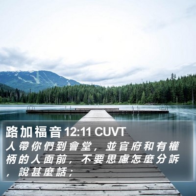 路 加 福 音 12:11 CUVT Bible Verse Image