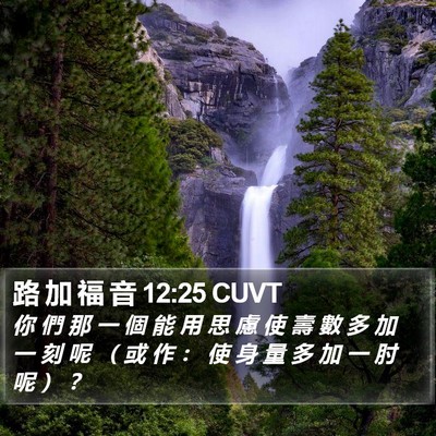 路 加 福 音 12:25 CUVT Bible Verse Image