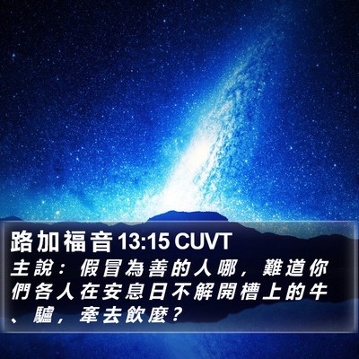 路 加 福 音 13:15 CUVT Bible Verse Image