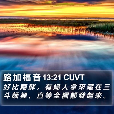 路 加 福 音 13:21 CUVT Bible Verse Image
