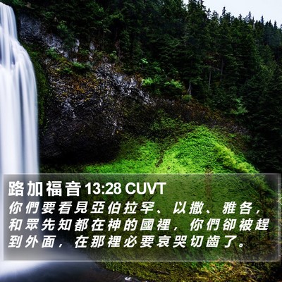 路 加 福 音 13:28 CUVT Bible Verse Image