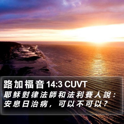 路 加 福 音 14:3 CUVT Bible Verse Image