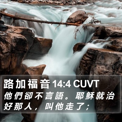 路 加 福 音 14:4 CUVT Bible Verse Image