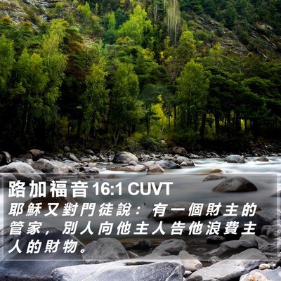 路 加 福 音 16:1 CUVT Bible Verse Image