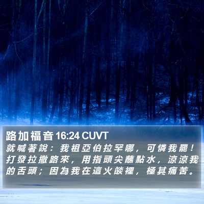 路 加 福 音 16:24 CUVT Bible Verse Image