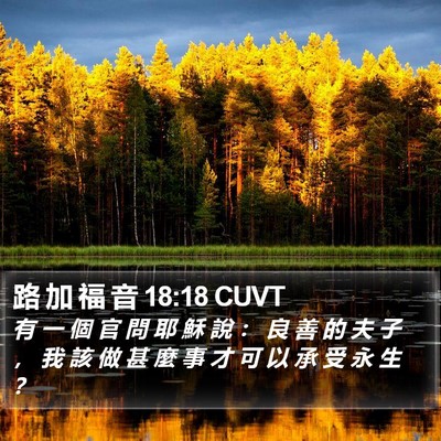 路 加 福 音 18:18 CUVT Bible Verse Image