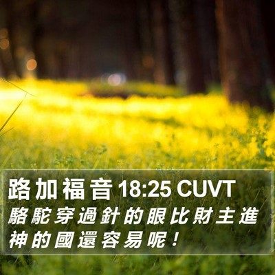 路 加 福 音 18:25 CUVT Bible Verse Image