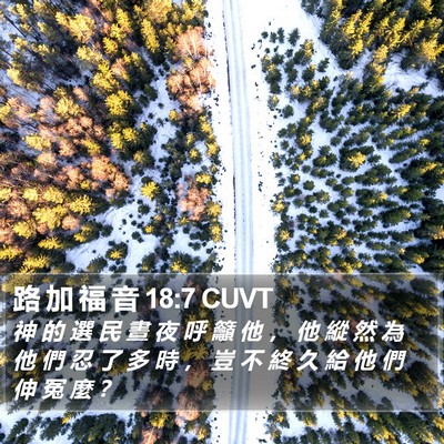 路 加 福 音 18:7 CUVT Bible Verse Image