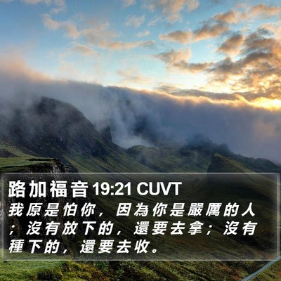 路 加 福 音 19:21 CUVT Bible Verse Image