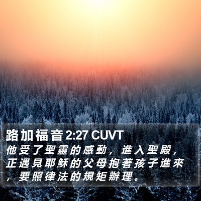 路 加 福 音 2:27 CUVT Bible Verse Image