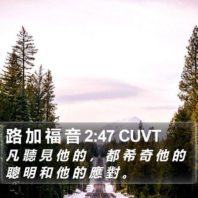 路 加 福 音 2:47 CUVT Bible Verse Image