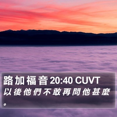 路 加 福 音 20:40 CUVT Bible Verse Image