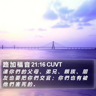 路 加 福 音 21:16 CUVT Bible Verse Image