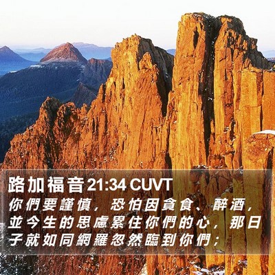 路 加 福 音 21:34 CUVT Bible Verse Image