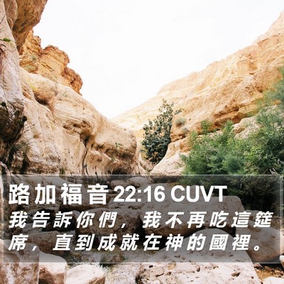 路 加 福 音 22:16 CUVT Bible Verse Image