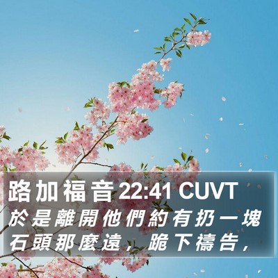路 加 福 音 22:41 CUVT Bible Verse Image