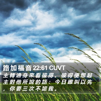 路 加 福 音 22:61 CUVT Bible Verse Image