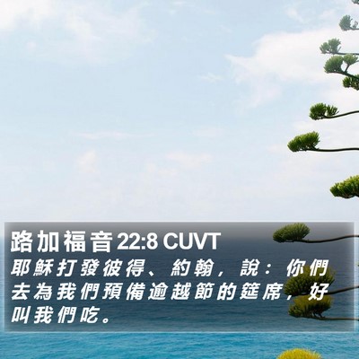 路 加 福 音 22:8 CUVT Bible Verse Image