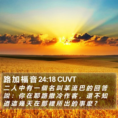路 加 福 音 24:18 CUVT Bible Verse Image